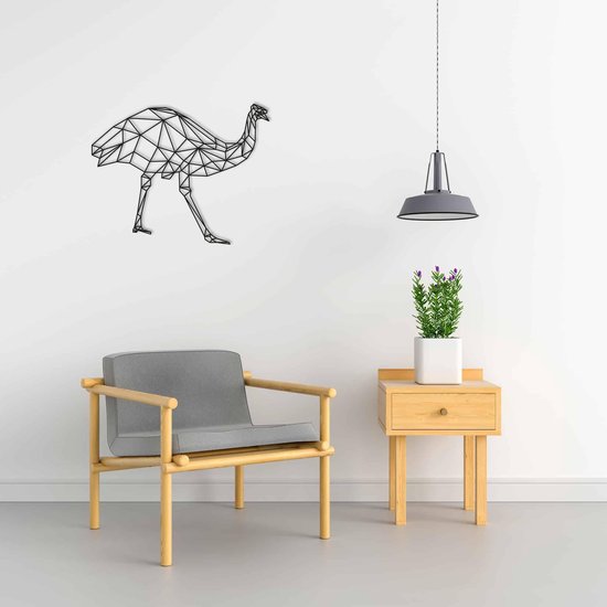 Line Art - Autruche 1 - S - 45x57cm - décoration murale géométrique