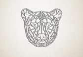 Line Art - Cheetah - S - 45x49cm - EssenhoutWit - geometrische wanddecoratie