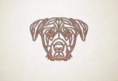 Line Art - Hond - Rottweiler 2 - S - 44x60cm - Multiplex - geometrische wanddecoratie