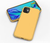 iPhone 12 Mini hoesje - case cover - Geel - Siliconen TPU hoesje met leuke kleur - Shock proof cover case -