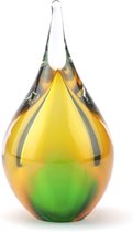 Kristalglas Mini Druppel Handgeblazen - Urn Voor As - 50 Ml - Goud - Groen (gratis Vullen & Sluitplaatje) Urnen Ambachtelijk