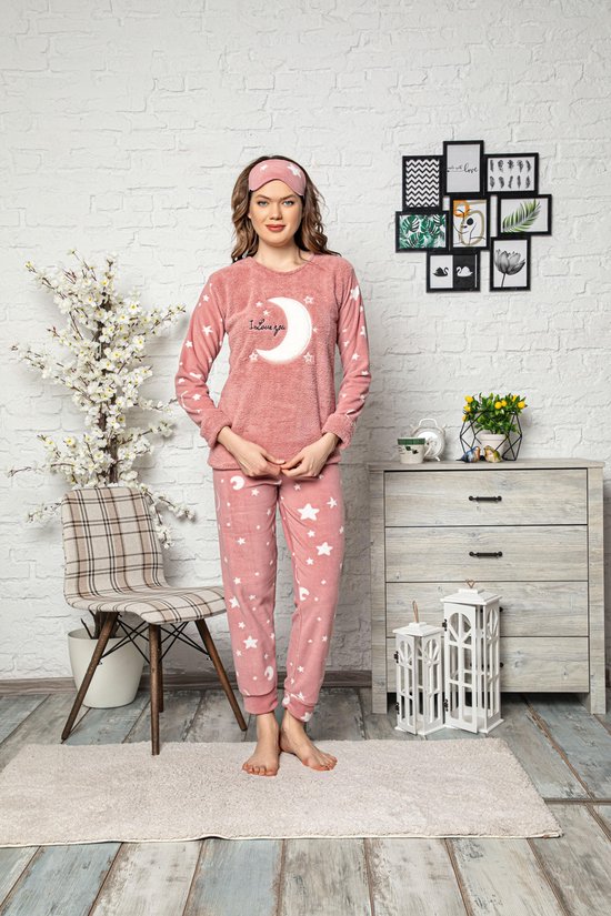 ⭐Derin's Dames Luxe Pyjama met Slaapmasker | 3-delige Set | Lange Mouwen | Pyama  Dames... | bol.com