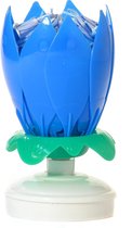 Verjaardagskaars Blauw - Vuurwerk Taartversiering - Lotusbloem Verjaardagskaarsjes
