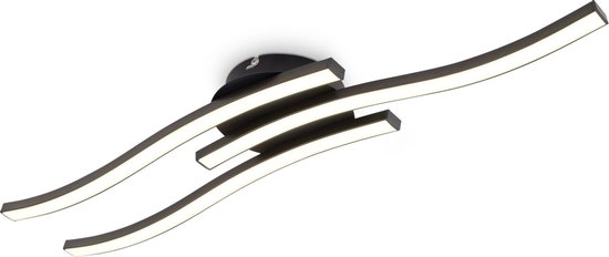 B.K.Licht - Zwarte LED Plafondlamp - plafonniére - verlichting voor binnen - 3.000K - 1.440Lm - 18W