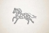 Wanddecoratie - Galopperend paard - S - 41x60cm - Wit - muurdecoratie - Line Art