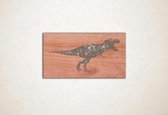 Line Art - Dinosaurus T-Rex vierkant - S - 32x60cm - Multiplex - geometrische wanddecoratie