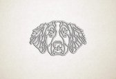 Line Art - Hond - Berner sennen - M - 54x90cm - Wit - geometrische wanddecoratie