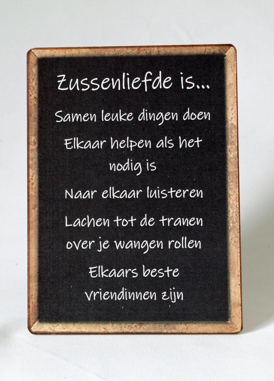 achter Cerebrum kussen Brievenbus cadeau "Zussen liefde", dikke knuffel thee, zeepjes, nostalgisch  tekstbord,... | bol.com