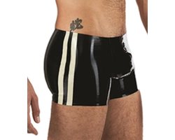 Mister B Rubber Trunks zwart met witte bies medium
