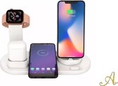 4 in 1 Charging Dock - Wit - Wireless Charger - Docking Station - Draadloze Opladers - Snellader Iphone - Oplaadstation - Draadloze oplader Samsung