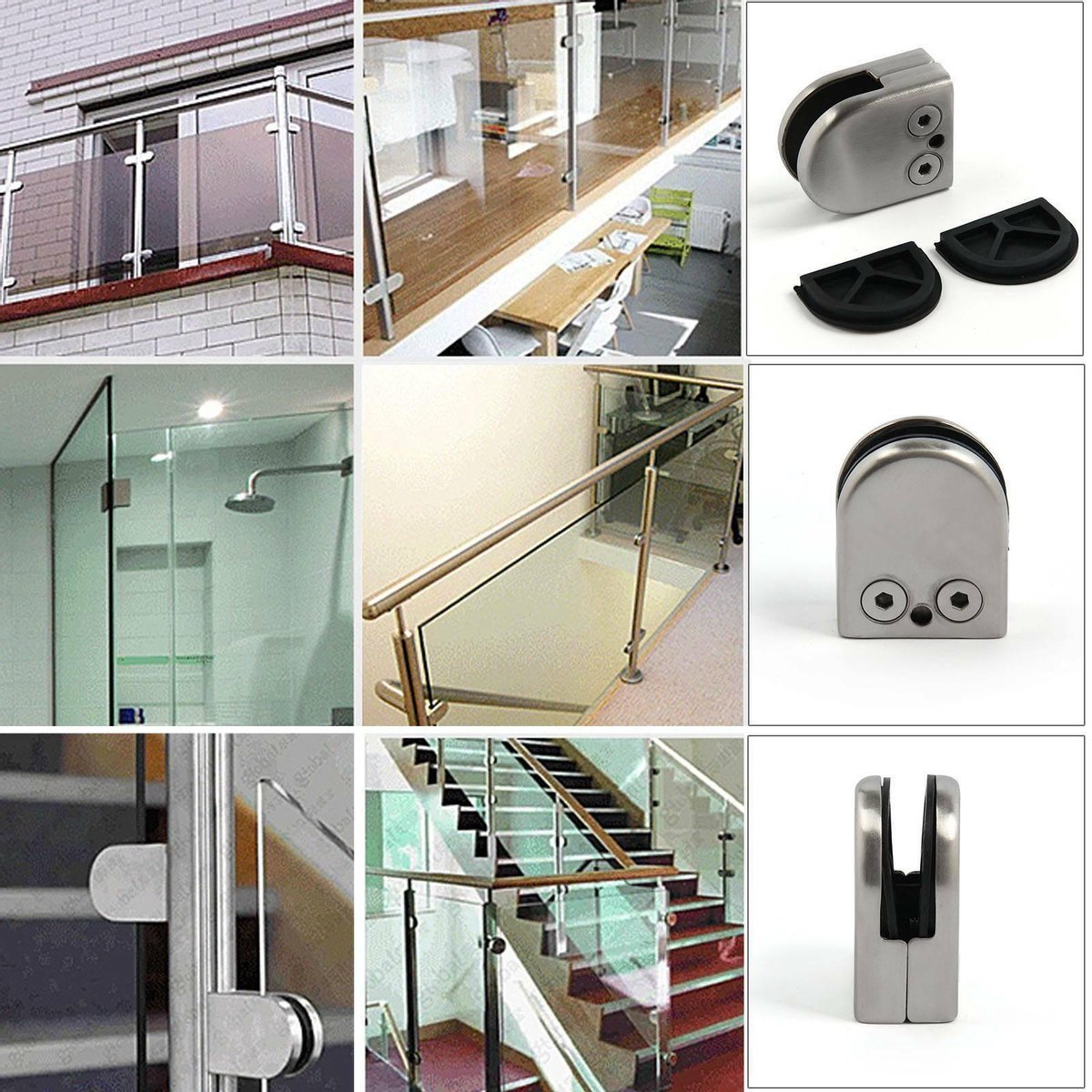 Cokritsm Glazen balustradeklemmen 8-10 mm roestvrijstalen glasklem, zwarte glazen clips verstelbare glazen beugel voor balustrade trapleuning, glasklemmen cliphouder voor trap, 12 stuks Cokritsm Glazen balustradeklemmen 8-10 mm roestvrijstalen glasklem, zwarte glazen clips verstelbare glazen beugel voor balustrade trapleuning, glasklemmen cliphouder voor trap, 12 stuks