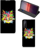 Smartphone Hoesje Sony Xperia 5 II Wallet Case Leuke Verjaardagscadeaus Cat Color