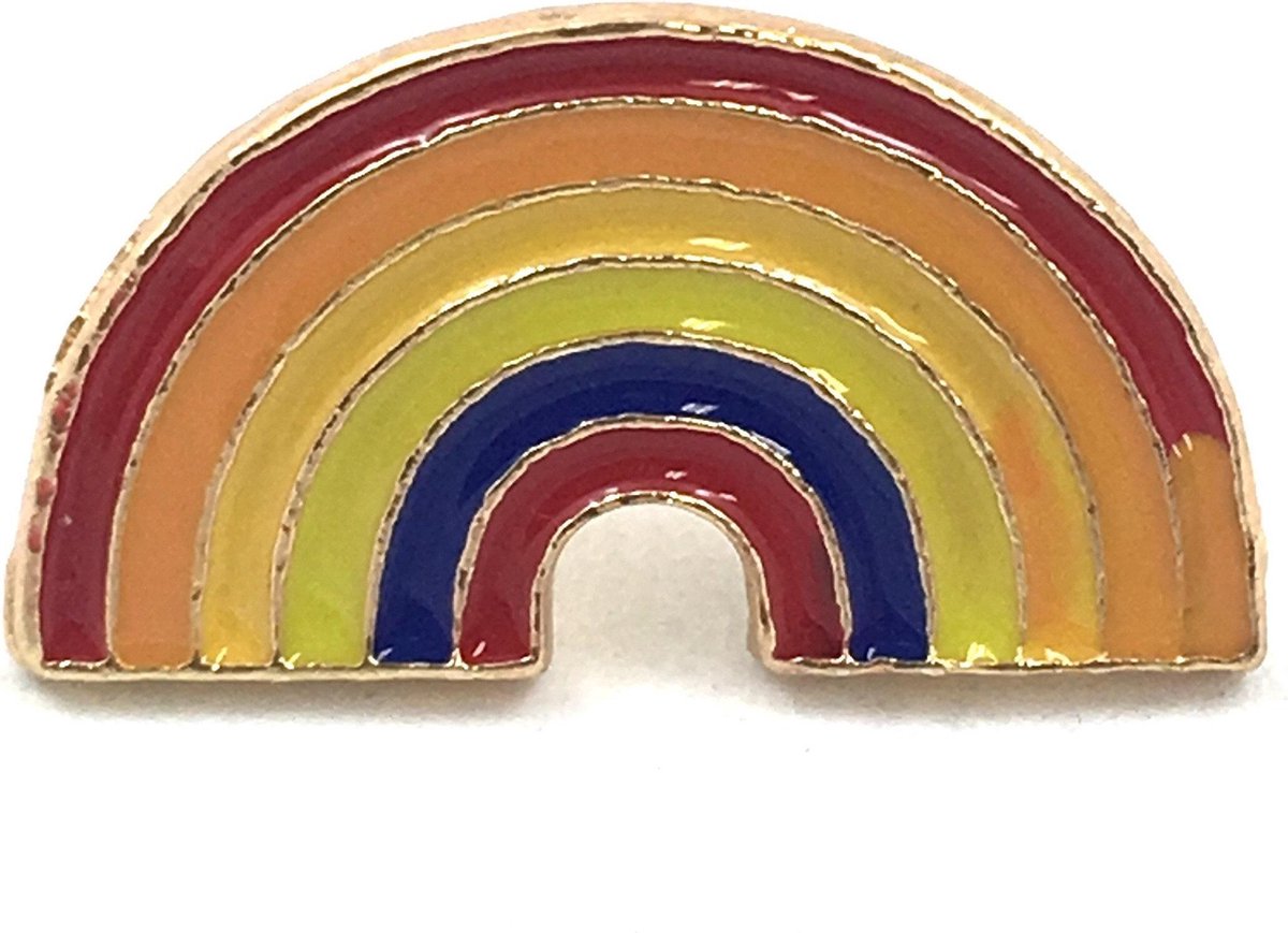 Regenboog Pin Emaille 2.1 cm / 1.2 cm / Multicolor