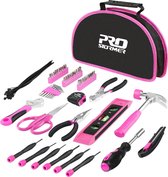 roze gereedschapset - 69-delige set - Met 3 meter Rolmaat - Roze - Lady - Ladies set