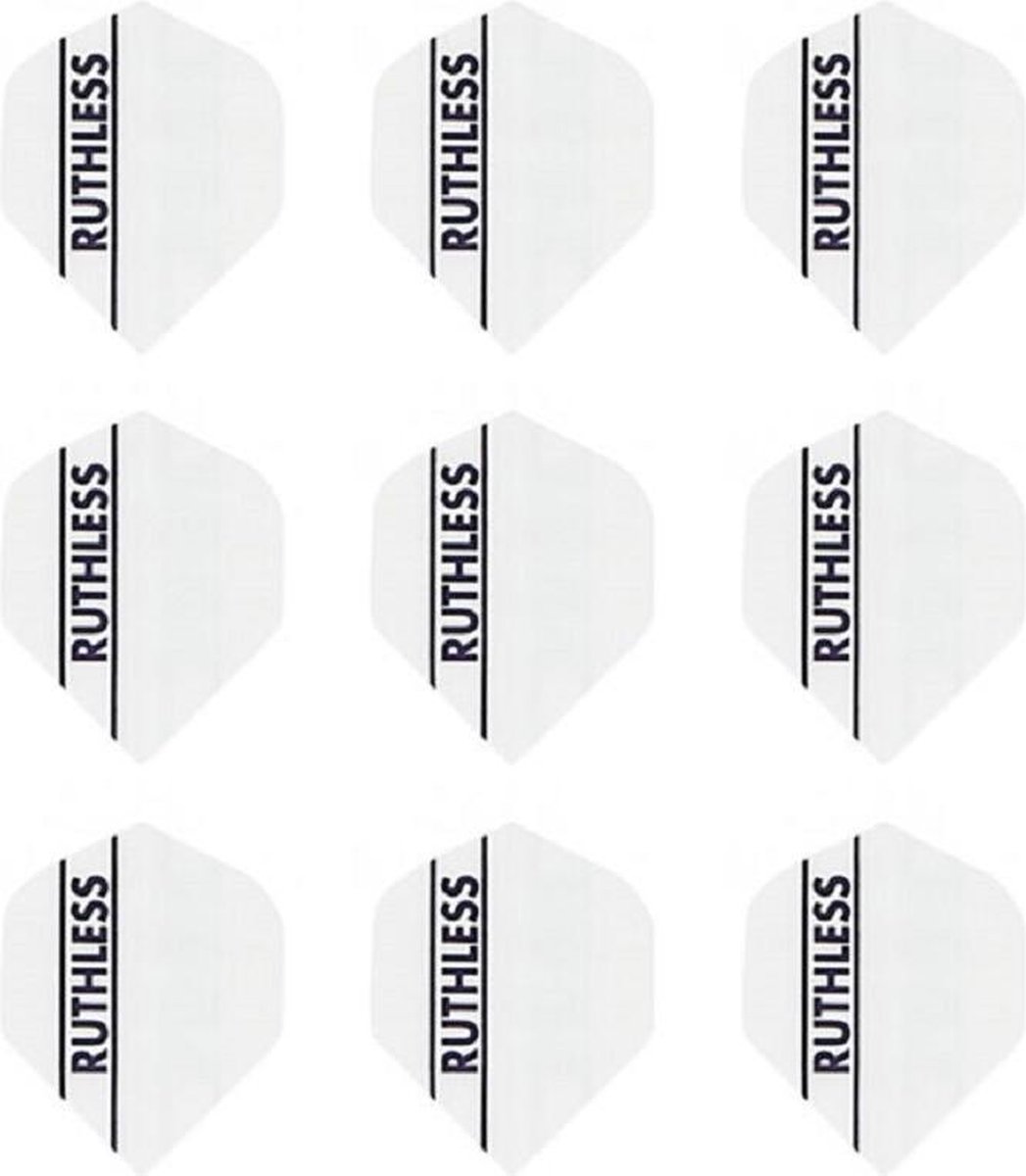 10 sets (30 stuks) Ruthless flights Multipack - Solid White - darts flights