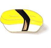 Sushi Met Kaas Emaille Pin / Speld 3.6 cm / 1.9 cm / Geel Wit Zwart
