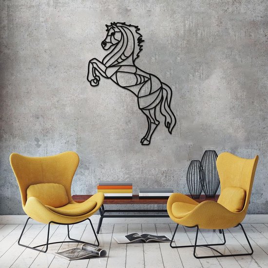 Steigerend paard - Geometrisch 50 x 68 cm