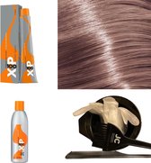 XP100 haarverf pakket kleur 10.72  Extra lichtblond & Bruin & Violet (1x 100ML) met 9% waterstof ( 1x 250ML) incl verfbakje, kwast, maatbeker, puntkam en handschoenen