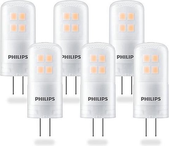 Diakritisch als je kunt Beringstraat Philips CorePro LED Steeklamp - 2,1W (20W) - G4 Fitting - Warm Wit - 6-Pack  | bol.com