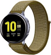 Nylon Smartwatch bandje - Geschikt voor  Samsung Galaxy Watch Active nylon band - olijf - Horlogeband / Polsband / Armband