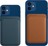 Kaarthouder met MagSafe voor iPhone 13 - Blue - pasjeshouder - iPhone 13 hoesje - kunst-leren case - blauw