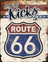 Wandbord - Get Your Kicks On Route 66