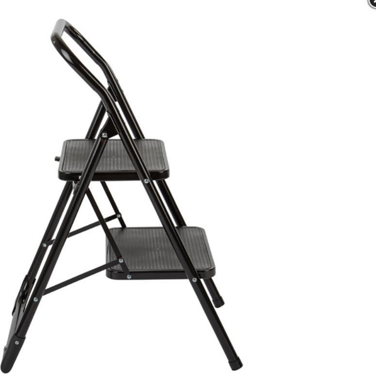 BIG STEP Trapladder 2 brede treden zwart – foto 2