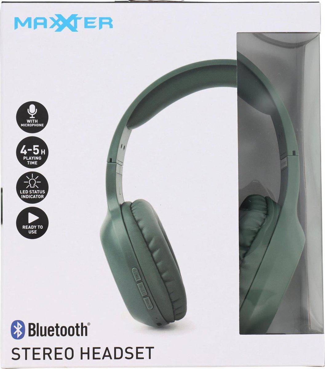 terug Kan niet jungle MaxXter ACT04 | Over Ear Bluetooth Hoofdtelefoon/Koptelefoon - Green |  bol.com