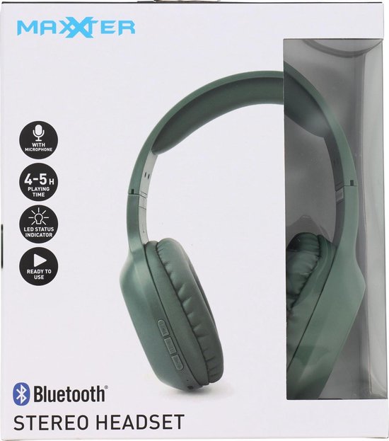 MaxXter ACT04 | Over Ear Bluetooth Hoofdtelefoon/Koptelefoon - Green | bol.