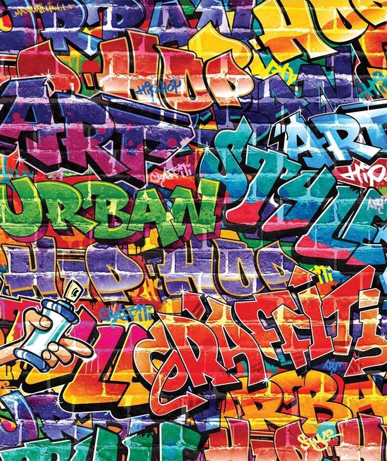 Antipoison zoals dat Kostuum Walltastic behang Graffiti - fotobehang - 200 x 244 cm | bol.com