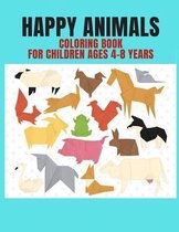 happy animals coloring book for children ages 4-8 years