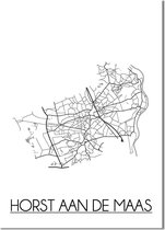 Horst aan de Maas Plattegrond poster A4 poster (21x29,7cm) - DesignClaud