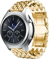 Stalen Smartwatch bandje - Geschikt voor  Samsung Gear S3 stalen draak band - goud - Horlogeband / Polsband / Armband