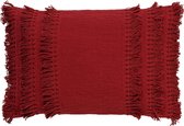 Dutch Decor FARA - Kussenhoes 40x60 cm - 100% katoen - met franjes - Merlot - rood - met rits