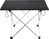 pratsj! Inklapbare tafel - opvouwbaar - campingtafel - kampeertafel - strand - hengelsport - ultralicht - mat zwart/zilver - aluminium - 56x40,5x40,5 cm