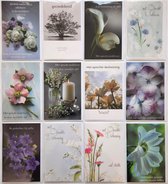 Condoleance Wenskaarten  Set van 10 en 2 Extra  17 x 12 cm L-188