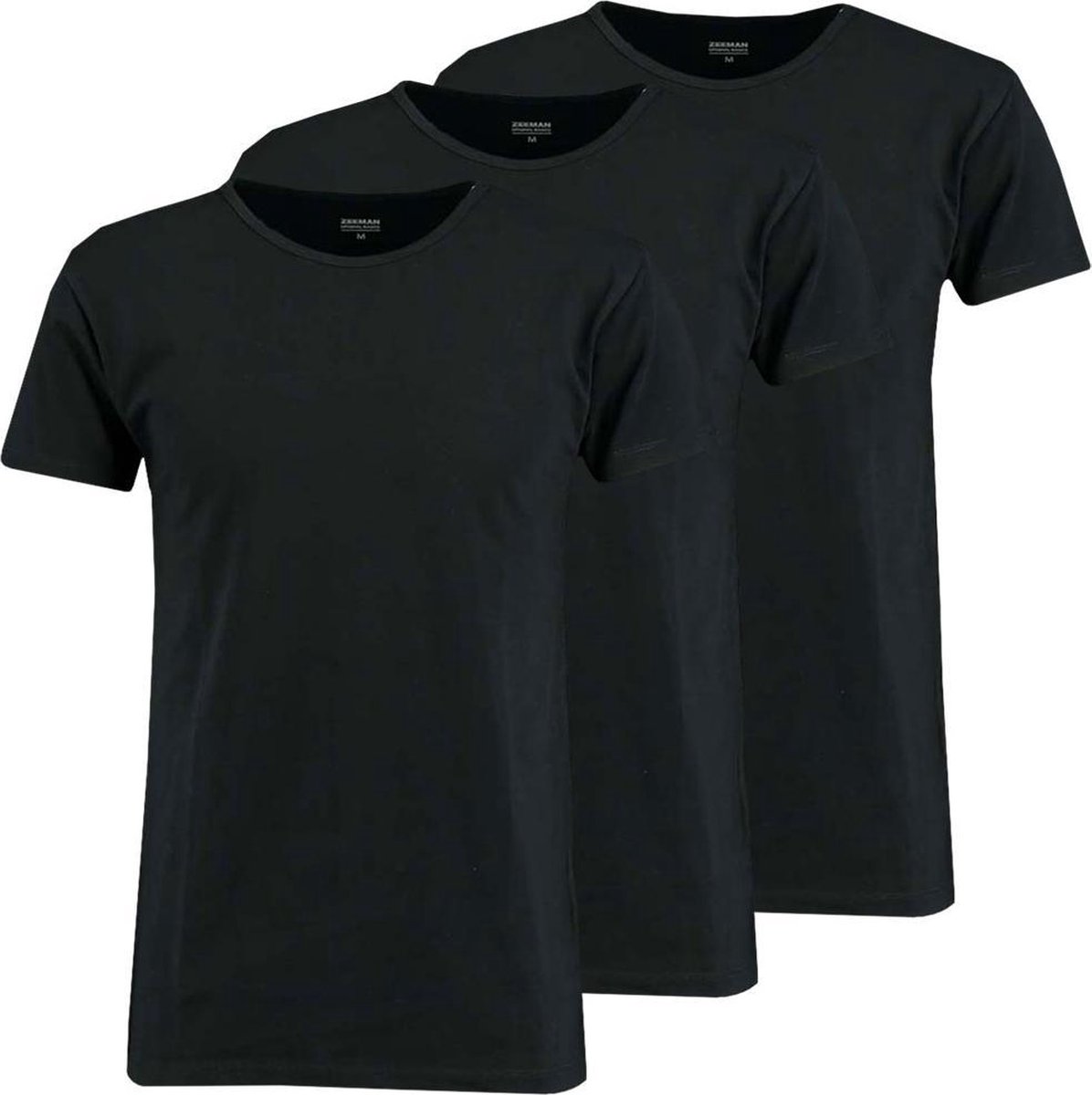 Zeeman heren T-shirt korte mouw ronde hals - zwart - maat XL - 3 stuks |  bol.com