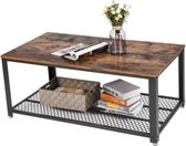 Industriële Salontafel - hout metaal - industrieel - modern - landelijk - industrieel - salontafels - zwart - L&B Luxurys