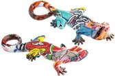 Pop art - salamander small - set van 2 - 19x8 cm- handgemaakt - hagedis - reptiel beeld-  graffiti