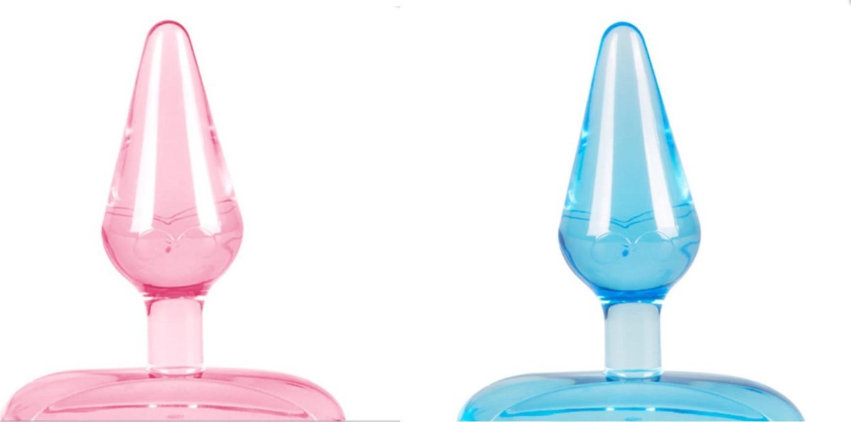 Mini buttplug - The assifier - 2 stuks - roze en blauw