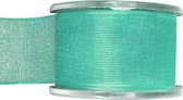 1x Hobby/decoratie mintgroene organza sierlinten 4 cm/40 mm x 20 meter - Cadeaulint organzalint/ribbon - Striklint linten mint