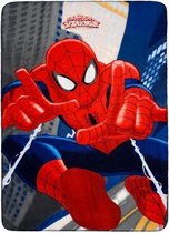 Marvel Spiderman fleecedeken/plaid blauw 100 x 140 cm - Kinderkamer dekens van fleece