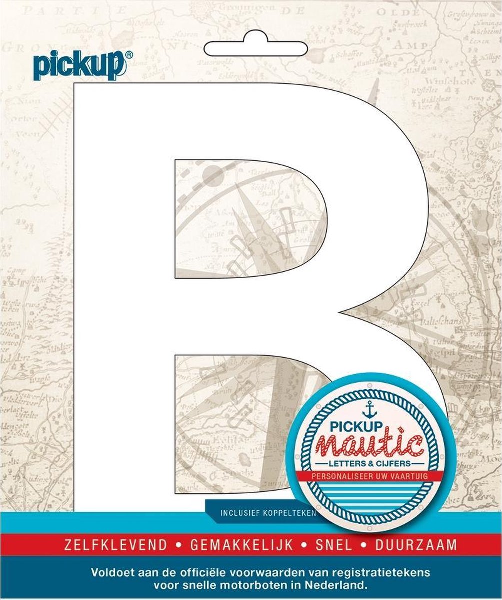 Pickup Nautic plakletter 150mm wit B