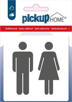 Pickup Dames Heren wit - 90x90 mm Pictogram Route Acryl