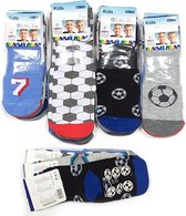Jongens sokken multipack 5 paar kindersokken met antislip zool voetbal patroon maat 19-22