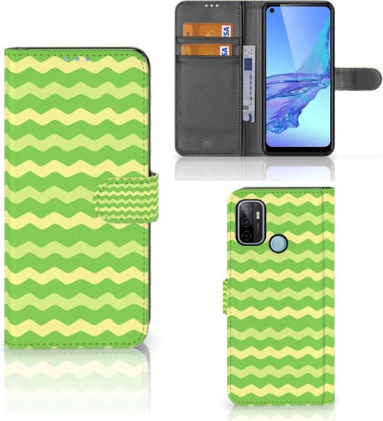 EASSGU Custodia per OPPO A53 / OPPO A53s (6.5 Inches) Pelle PU Flip Folio Cover con Interruttore Magnetico, [3 Slot Schede] [1 Portafoglio] Case - Blu