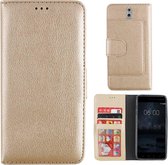 Wallet Case voor Nokia 8 - BookCase Goud