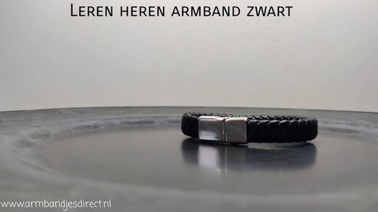 extract Wonderbaarlijk Omhoog Leren heren armband zwart | bol.com
