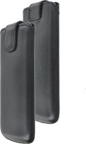 Samsung Galaxy S21 Ultra Hoesje - insteek Cover Echt leer Zwart