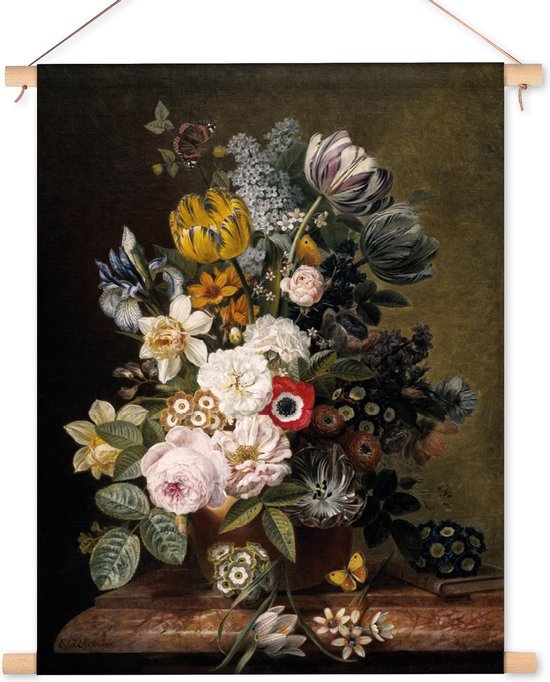 Textielposter Stilleven met bloemen - Eelke Jelles Eelkema - 60x80 cm